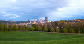 View of Pittsburgh from Schenley Park. 
